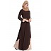 A-line abaya with designer sleeves- Brown